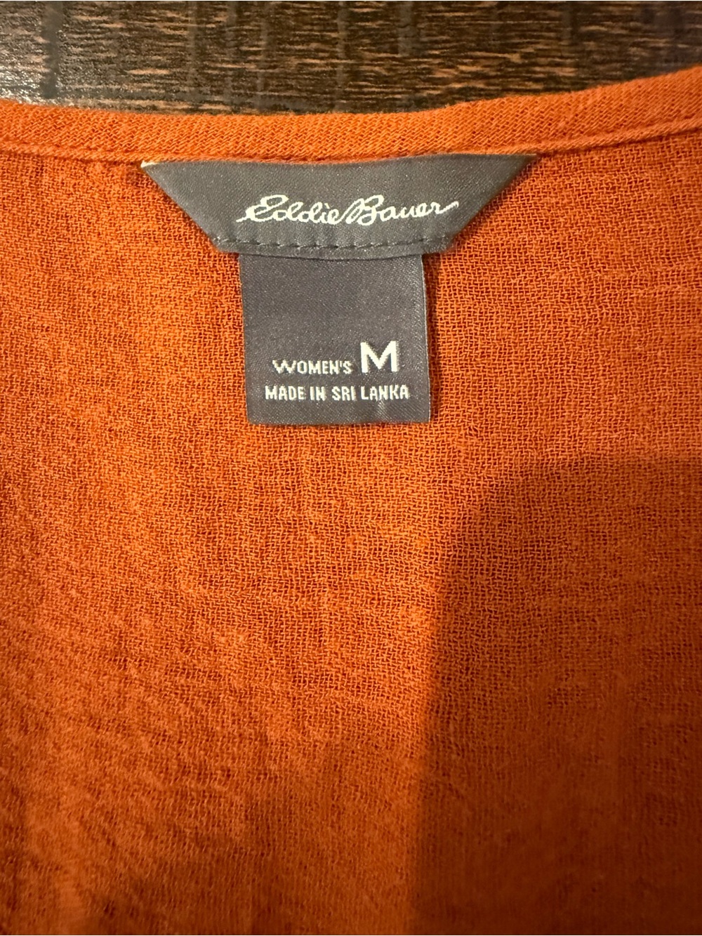 Eddie Bauer Rust Cotton Crochet Shoulder V-Neck Blouse Medium - Picture 4 of 12